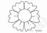 Flower Large Outline Printable Coloring sketch template