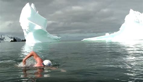 guy  swam   antarctic water  save  ocean wearing