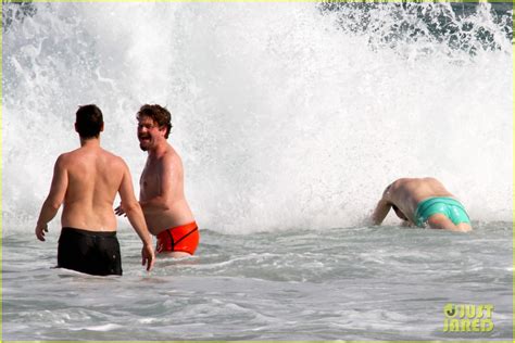 Zach Galifianakis And Ed Helms Shirtless Beach Day With Bradley Cooper