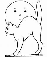Cat Scared Halloween Library Clipart Coloring sketch template