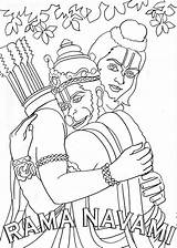 Ram Coloring Pages Drawing Navami Rama Hanuman Color Print Drawings Printable Paintingvalley Getcolorings Getdrawings sketch template