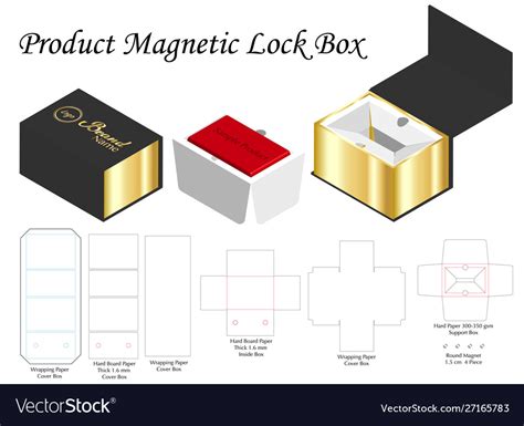box packaging die cut template design  mock  vector image