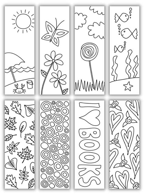 cute  printable bookmarks  colour  kids adults