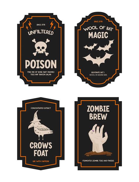 printable halloween poison labels     printablee