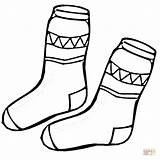 Coloring Sock Socks Pages Printable Clipart Kids Clothes Winter Colouring Clothing Shoes Template Drawing Outline Color Para Supercoloring Christmas Kid sketch template