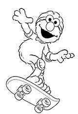 Elmo Procoloring Odysseus Getdrawings Kidsdrawing Skate Skateboard sketch template