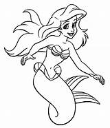 Coloring Mermaid Princess Disney Pages sketch template