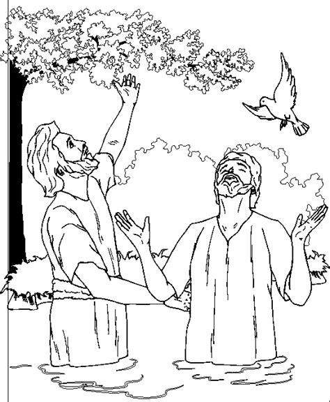 baptized jesus colouring pages