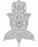 Hamsa Coloring Pages Color Getdrawings Transparent Version sketch template