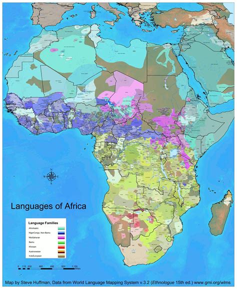 extremely detailed map  africas languages   rmapporn