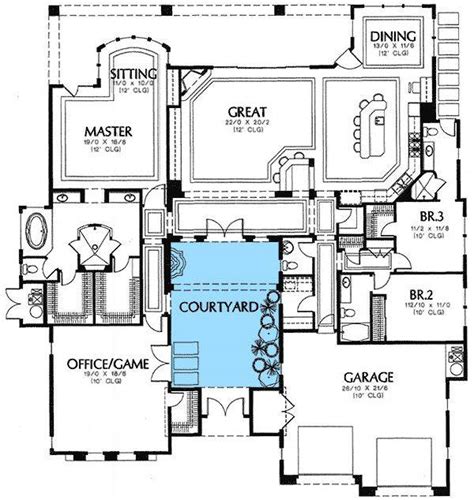 plan central courtyard house plans jhmrad