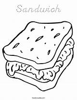 Coloring Sandwich Built California Usa Cursive Twistynoodle Outline Print Noodle sketch template
