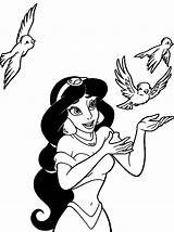 Jasmine Coloring Alladin Jasmin Aladdin Colouringdisney sketch template