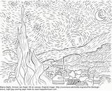Starry Gogh Sternennacht Malvorlage Sonnenblumen Estrelada Ausmalbild Colorear Ausmalen Zum Doodle Coloringhome Salvato Artists sketch template