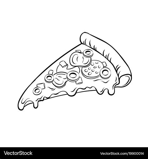 slice  pizza coloring book royalty  vector image