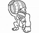 Kong Donkey Coloring Pages King Diddy Printable Drawing Dk Mario Super Games Line Color Print Clip Getcolorings Clipart Library Clipartmag sketch template