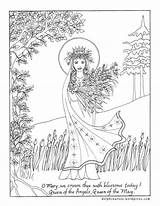 Colouring Marian Religious sketch template