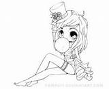 Coloring Pages Chibi Girl Yampuff Drawing Color Lineart Deviantart Colouring Line Artist sketch template