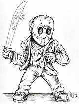 Coloring Jason Pages Voorhees Myers Michael Horror Printable Friday 13th Drawing Drawings Cartoon Freddy Halloween Print Deviantart Vs Scary Movie sketch template