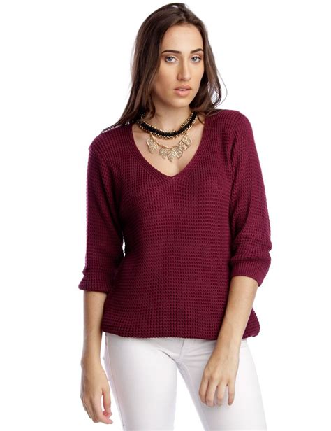 moda em atacado moda feminina tricot blusa tricô canelada manga 3 4 marsala meu estilo