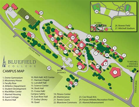 campus map  bc bluefield college