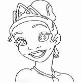 Coloring Disney Princess Tiana Pages Girls Kids sketch template