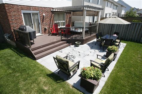 backyard deck patio combo  perfect outdoor space   home