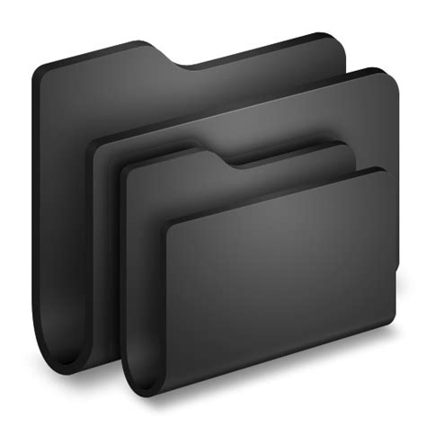 3d Folders Black Icon Png Clipart Image