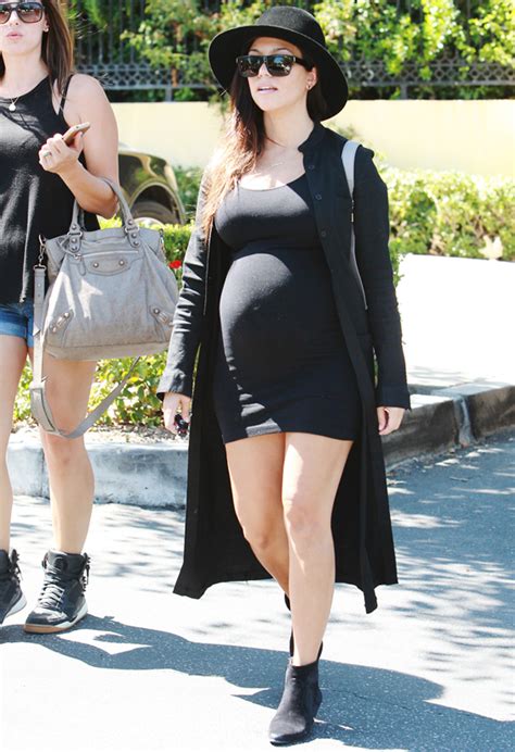 kourtney kardashian wears black maternity outfit instyle
