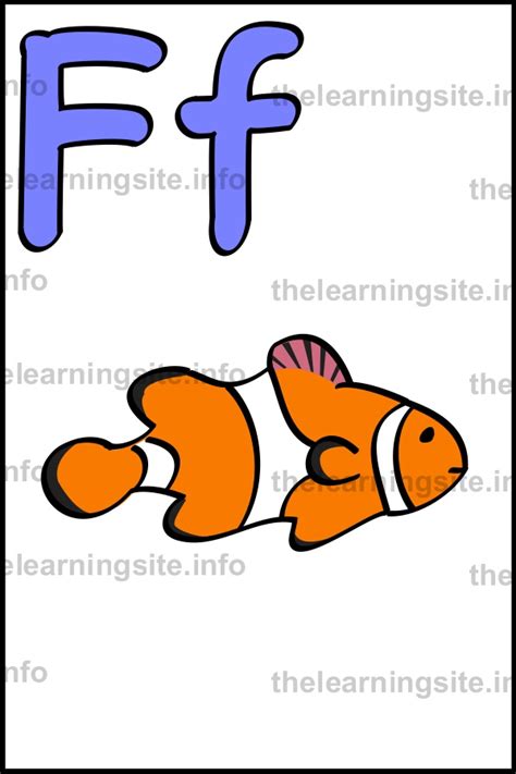 letter  flashcard simple fish  learning site