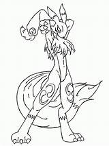 Renamon Digimon sketch template