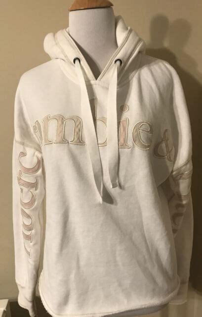 Abercrombie And Fitch Cream Cropped Hoodie Xs Embroidered Logo Pullover