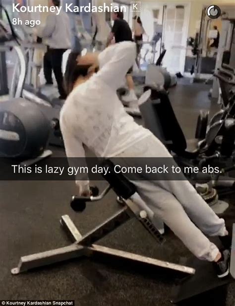 kourtney kardashian laments over lost abs at the gym in snapchat post