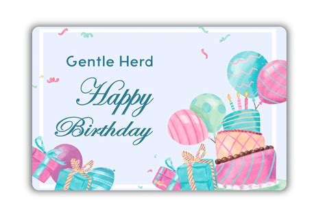 birthday gift card gentle herd shop