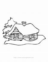 Coloring Pages Log Cabin Cabins Colouring Template House Clipart Woods Winter Sketch Clip Sketches Adult Woodworking Line Drawing Drawings Library sketch template