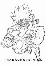 Broly Dbs Thanachote Super Goku Gogeta Dibujar Dbz Ssj Saiyan Imprimir Dragonball Vegeta Colorir Brly Sdbh sketch template