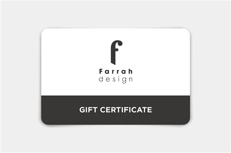 gift certificate farrah design