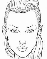 Face Makeup Template Blank Charts Visage Croqui Portrait Chart Vierge Girl Para Coloring Printable Rosto Portraits Vierges Artigo Ar Faces sketch template