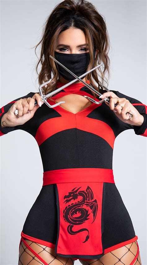 dragon ninja costume black and red sexy ninja costume sexy romper