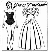 Jane Arden Dolls Paper Couple 1949 September April sketch template