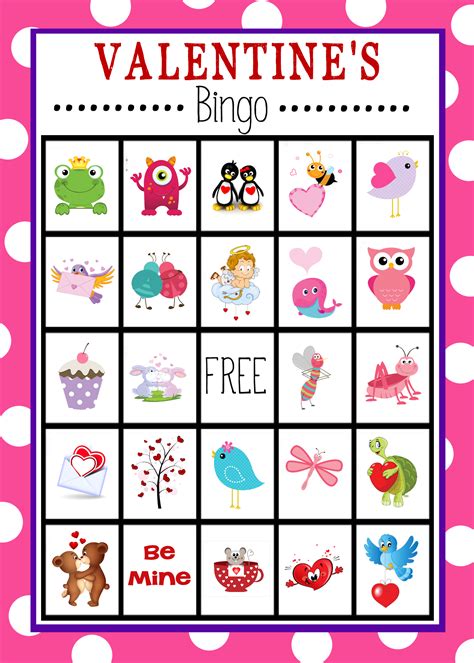 printable valentines day bingo game crazy  projects