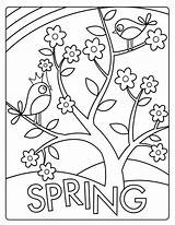 Coloring Spring Pages Printable Easter Kids Sheets Flowers Colouring Sweet Tree Print Thanksgiving Activity Cartoon Bird Adults Sunny Flower Preschoolers sketch template