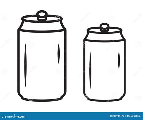 Soda Can Line And Glyph Icon Drink In Aluminum Tin Vector Illustration