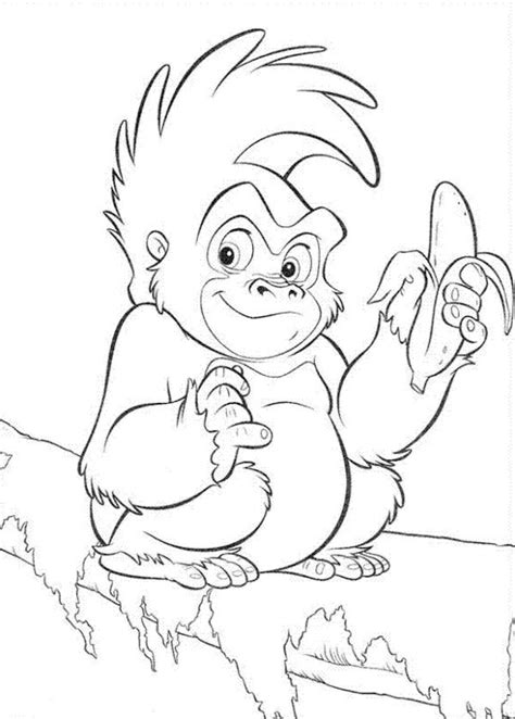 coloring page gorilla  animals printable coloring pages