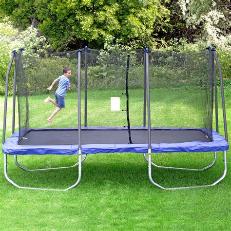 skywalker trampolines rectangle jump  dunk trampoline  enclosure  basketball hoop buy