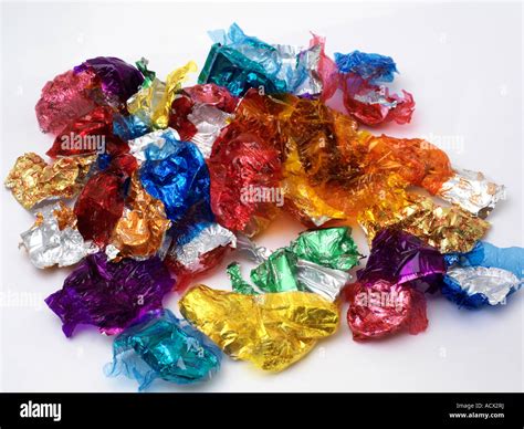 pile  sweet wrappers stock photo alamy