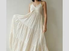 Sea..Cotton long dress White Summer by aftershowershop on Etsy