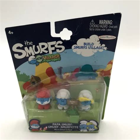 smurfs micro village series  papa smurf smurfette  pack  jakks