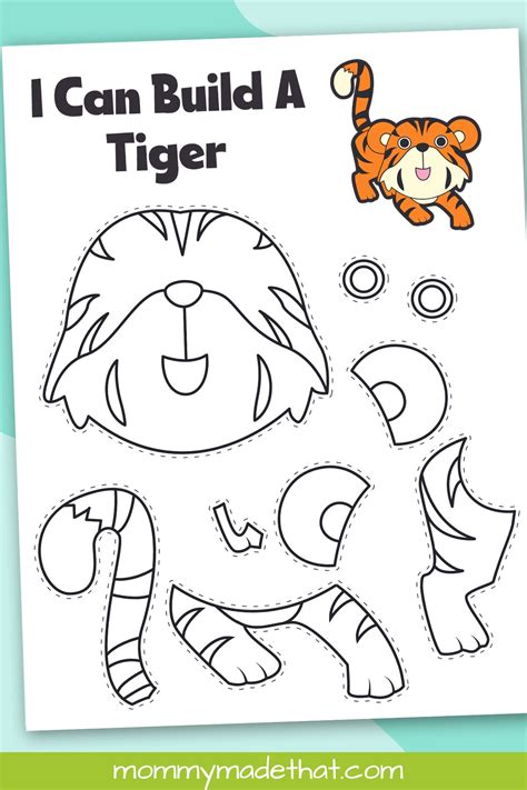 printable tiger craft grab   tiger template