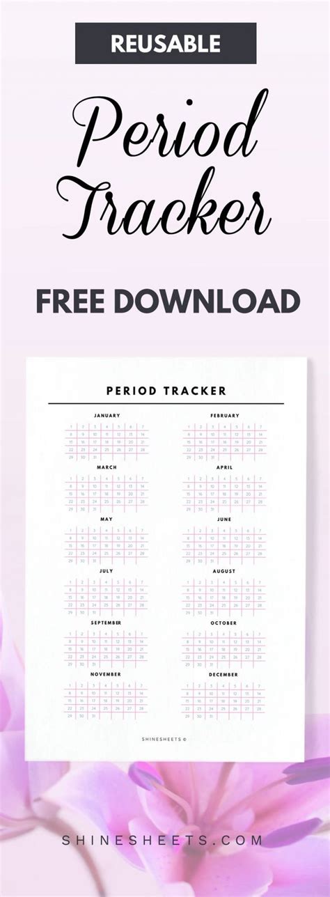 minimalistic printable period tracker period tracker